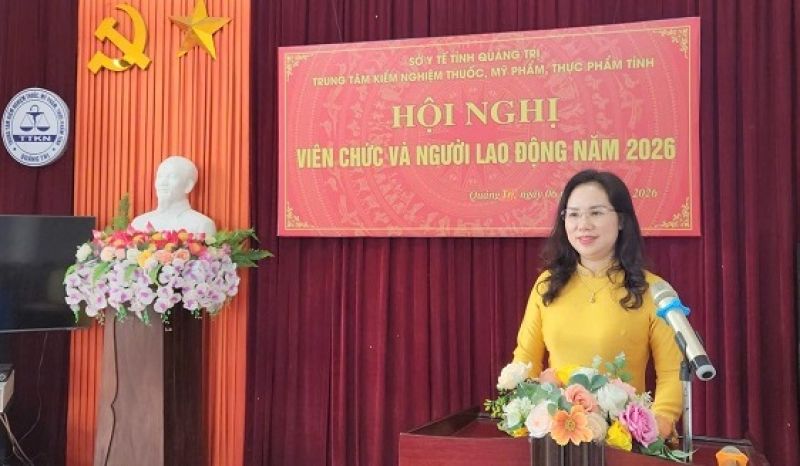 Trung tâm Kiểm nghiệm thuốc, mỹ phẩm, thực phẩm Tỉnh Quảng Trị tổ chức hội nghị cán bộ, viên chức, người lao động năm 2026